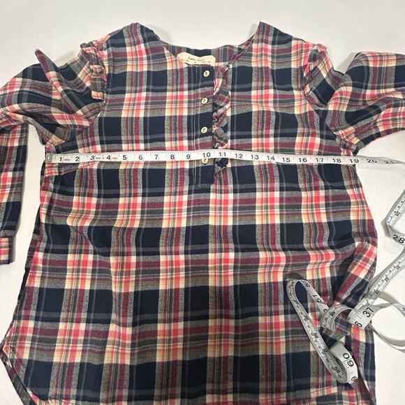 Anthropologie Isabella Sinclair Abilene Plaid Ruffled Henley - Picture 8 of 11